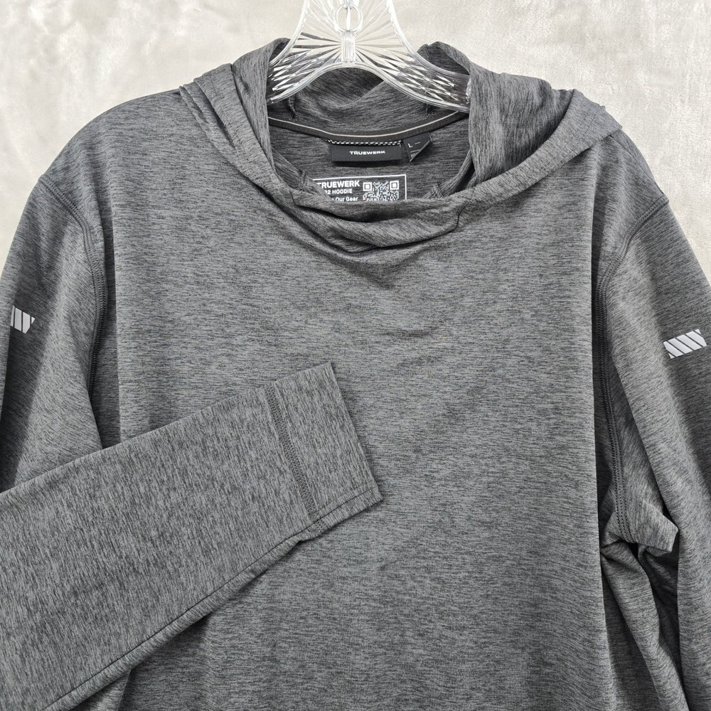 Truewerk B2 Hoodie Mens Large Gray Heathered Long Sleeve Performance‎ Workwear